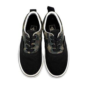 Vans Kid's Era Black/Green Camo Elastic Lace Classic Low top Sneakers Kids SZ 12